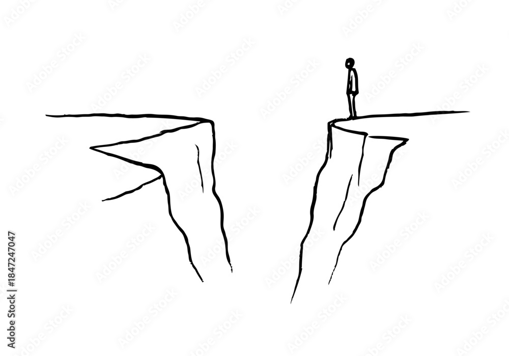 Fototapeta premium Canyon hand drawn simple sketch vector illustration