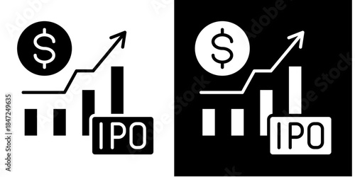 Stock Market Icon Set White Style Collection