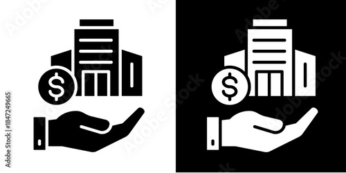 Company Valuation Icon Set White Style Collection