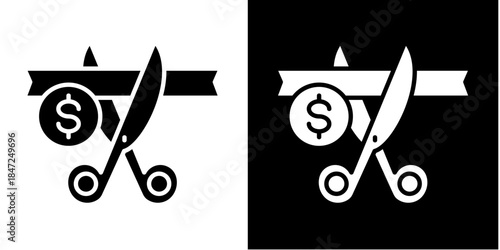 Opening Price Icon Set White Style Collection