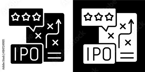 Ipo Strategy Icon Set White Style Collection