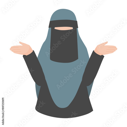 Muslim Woman Hijab Open Hands