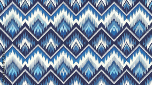 abstract geometric ikat pattern modern textile design inspired by traditional weaving vector background 