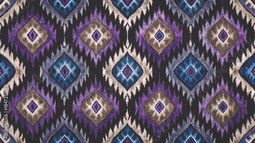 abstract geometric ikat pattern modern textile design inspired by traditional weaving vector background 