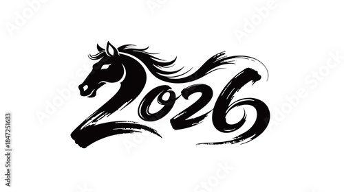 2026 Chinese calligraphy vector design