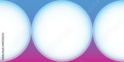 Abstract background with three large white circles and a blue to magenta gradient design element.