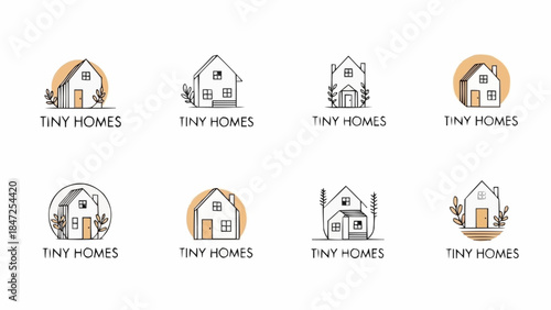Collection of Minimalist Tiny Home Logos with Artistic Flair.