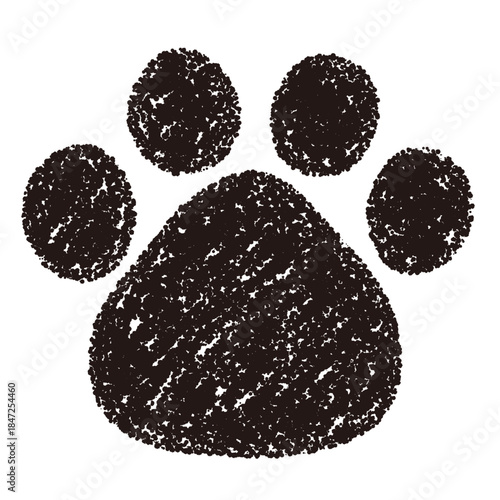 クレヨン素材　手描きの肉球の足跡のイラスト　犬　猫