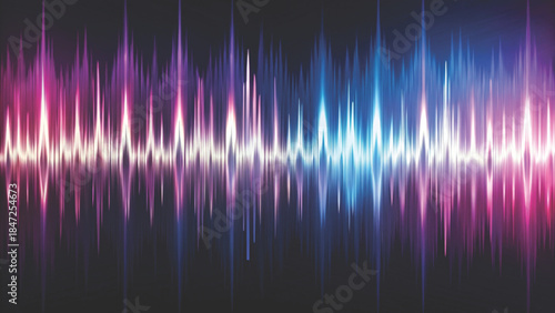An abstract waveform pattern, vertical audio frequency spikes vector background 