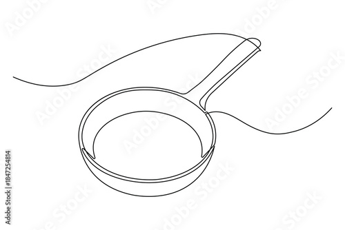 Cookware element continuous outline drawing simple style kitchen