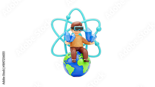 3D VR Character Interacting with Science and Earth