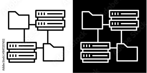 Data Transfer  Icon Set White Style Collection