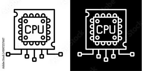 Chip  Icon Set White Style Collection