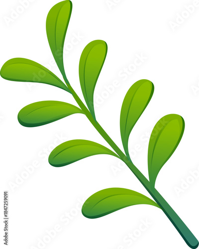 Merry Christmas mistletoe twig cartoon decoration or object. Happy New Year festive object, winter holiday mistletoe twig, isolated vector floral element. Merry Christmas plant decoration