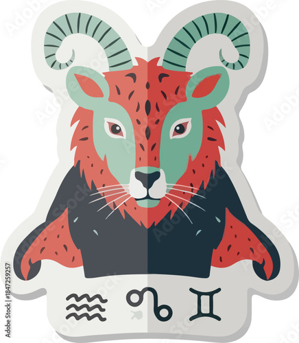 Zodiac Capricorn Artistic Symbolism with Earth Sign Elements