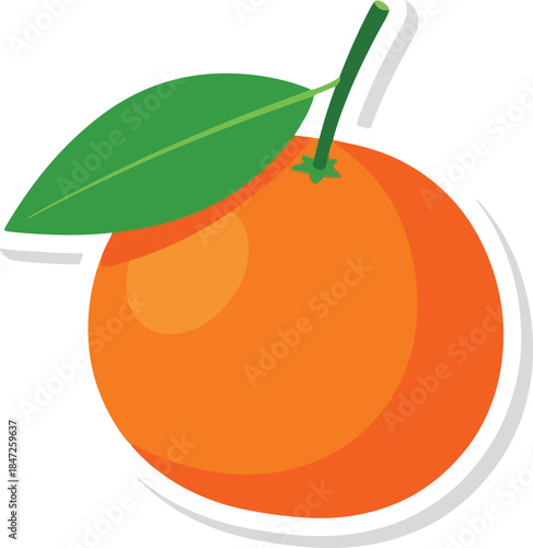 Vibrant Orange Fruit Sticker A Colorful Citrus Delight