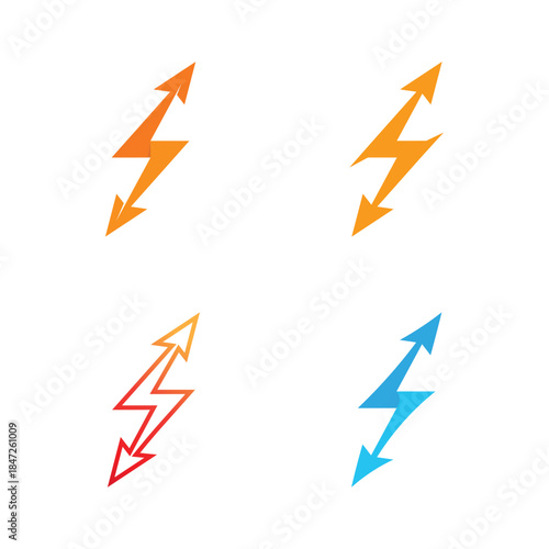 Thunderbolt Power Logo Featuring Bold Lightning Energy Symbol for Modern Branding