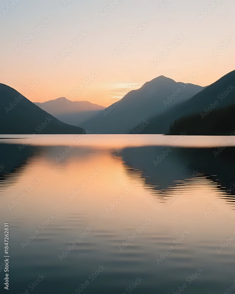 Fototapeta premium Ruhiger See mit sanften Reflexionen