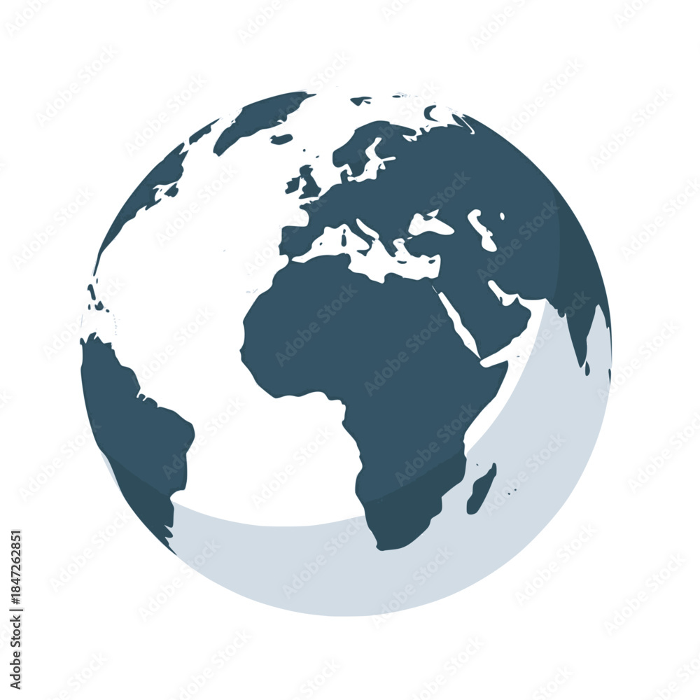 Naklejka premium World map silhouette, globe of planet Earth, global business geography, worldwide international. Africa, Asia and America, Europe, Australia continents. Travel infographics, transparent SVG version.