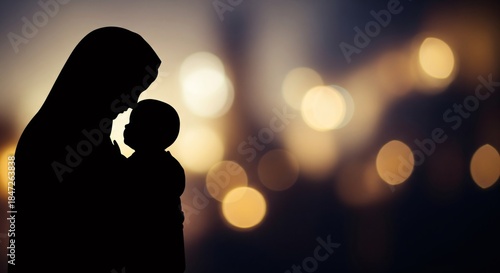 Biblical Mary with Infant Jesus, Religious Faith Concept