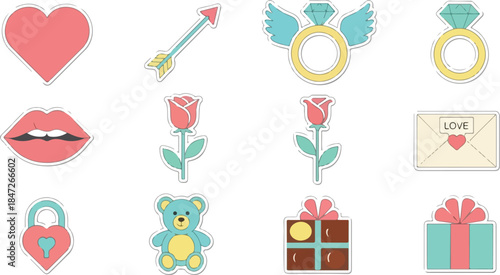 Valentine's Day Icons Love, Romance, and Affection