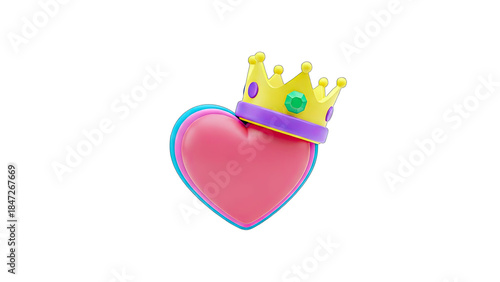 Crowned Heart: Love and Royalty Concept