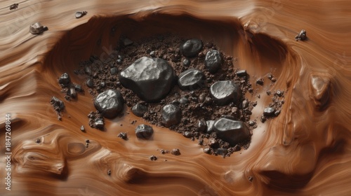 Abstract rocky crater