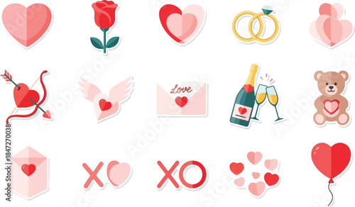 Delicate Love Valentine's Day Icon Collection in Soft Hues