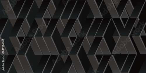 黒　立体　幾何学　模様　背景