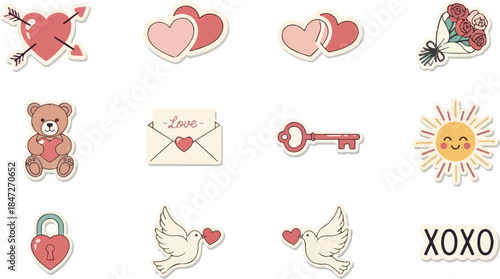 Valentine's Day Vector Icons Love, Hearts, and Romance