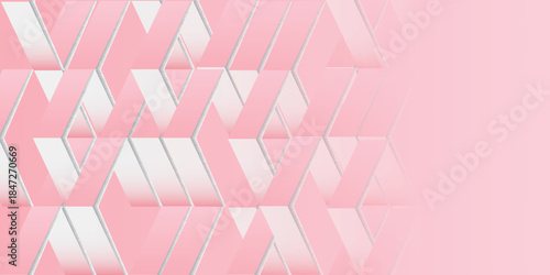 ピンク　立体　幾何学　模様　背景
