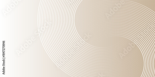 White and gold gradient vector background, featuring subtle circular line patterns. White and gold vector background in calm and modern texture.