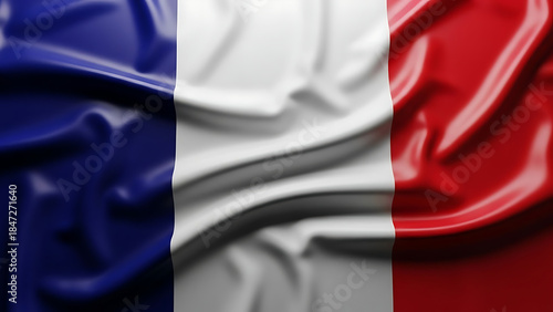 French national flag waving in the wind