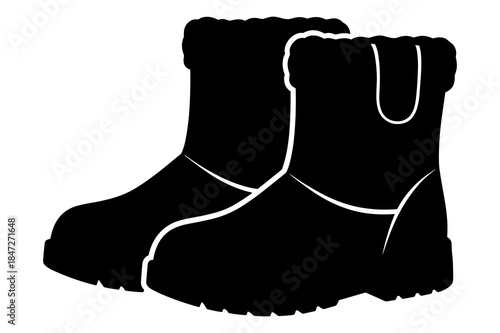 Silhouette of cozy winter boots with plush lining perfect for cold weather walking