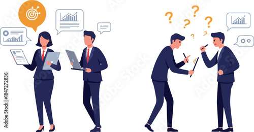 Business People Analyzing Data and Having a Problem Solving Meeting