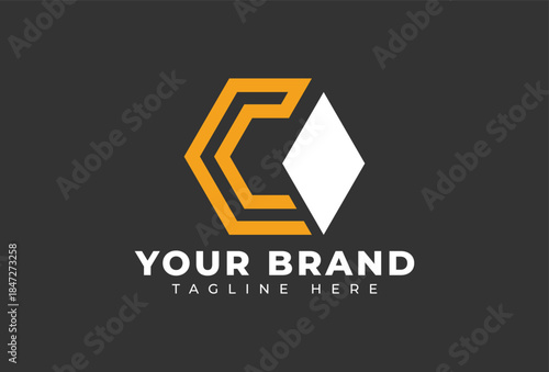 Initial C Hexagon Logo Design Element