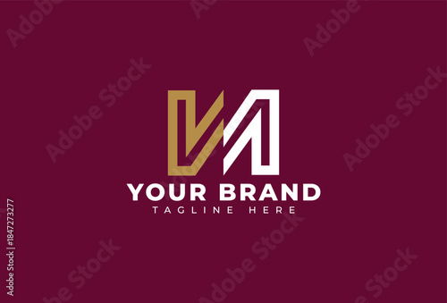 abstract geometric Letter N M logo with Mirror Lines icon design vector elements