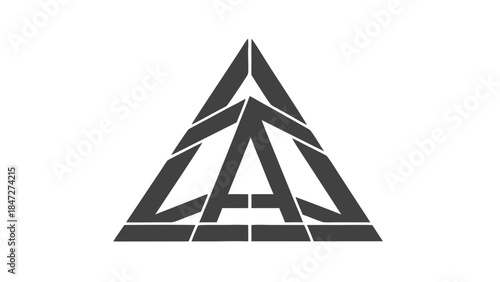 Abstract Geometric Triangle Logo with Intersecting Lines