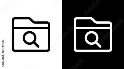 Folder Search With Icon Set Design