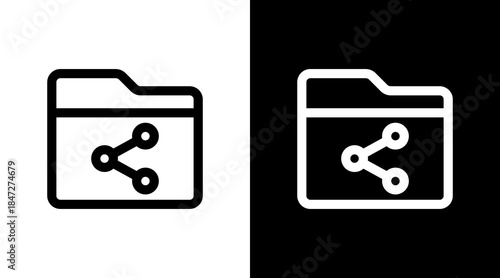 Folder Share With Icon Set Design