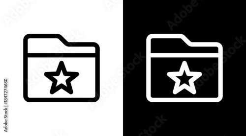 Folder Star With Icon Set Design