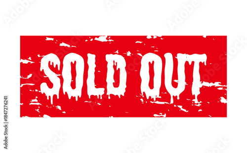 SOLD OUT - Red Rubber Stamp with text SOLD OUT 
