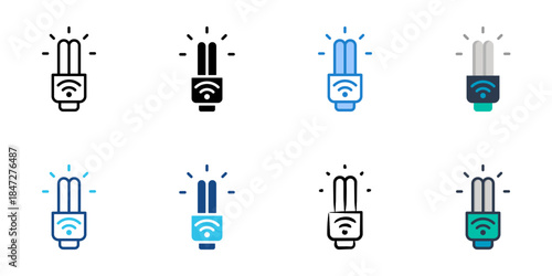 smart led icons set multiple style vector collection. 
