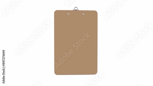 Blank Brown Clipboard Side View