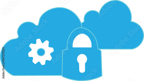Cloud security and data protection concept icon