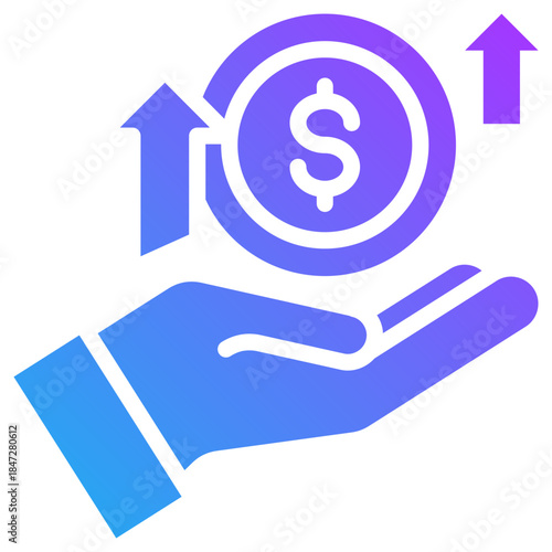 Salary increase  icon for strategic planning, website, application, printing, document, poster design, etc