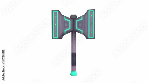 Futuristic Double-Headed Axe Design