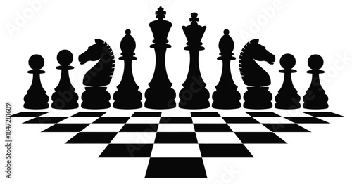 Set of Figures for Chess, a professional vector pack including kings, queens, rooks, bishops, knights, and pawns for strategic board game illustrations