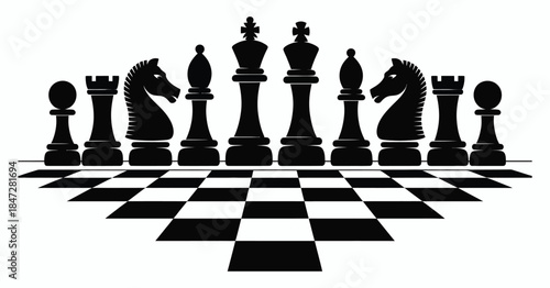 Set of Figures for Chess, a vector collection featuring all classic chess pieces for strategy board games, educational materials, and game design projects