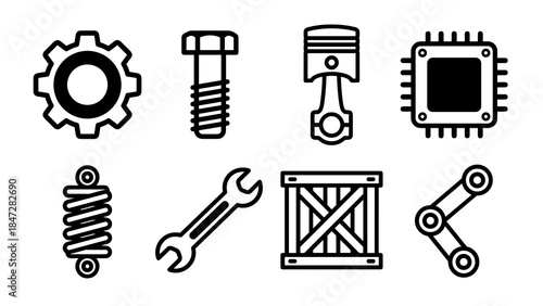 A collection of essential mechanical and electronic components for engineering and repair